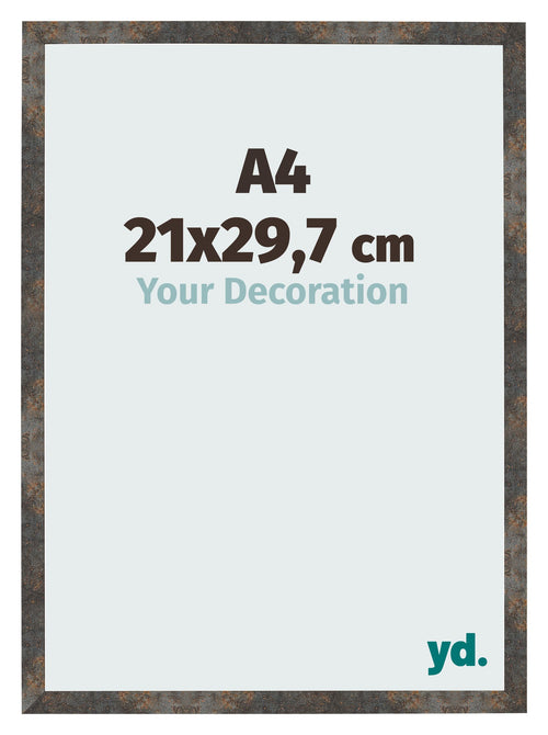 Bilderrahmen 21x29 7 cm A4 Oxidiertes Metall MDF Bologna Vorne Messe | Yourdecoration.at