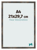 Bilderrahmen 21x29 7 cm A4 Oxidiertes Metall MDF Bologna Vorne Messe | Yourdecoration.at