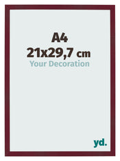 Bilderrahmen 21x29 7 cm A4 Weinrot Gewischt MDF Bologna Vorne Messe | Yourdecoration.at