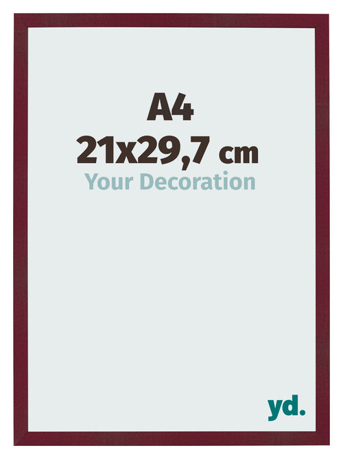 Bilderrahmen 21x29 7 cm A4 Weinrot Gewischt MDF Bologna Vorne Messe | Yourdecoration.at