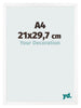 Bilderrahmen 21x29 7 cm A4 Weiss Matt MDF Bologna Vorne Messe | Yourdecoration.at