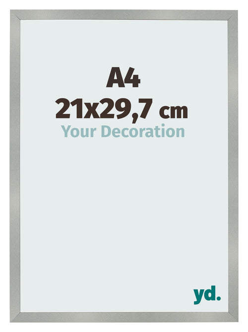 Bilderrahmen 21x29 7cm A4 Aluminium Gebürstet MDF Bologna Vorne Messe | Yourdecoration.at