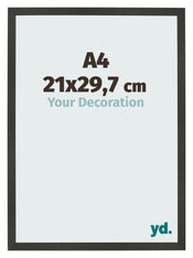 Bilderrahmen 21x29 7cm A4 Antrazit MDF Bologna Vorne Messe | Yourdecoration.at