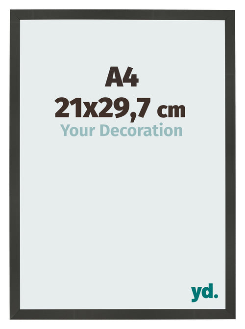 Bilderrahmen 21x29 7cm A4 Antrazit MDF Bologna Vorne Messe | Yourdecoration.at