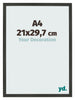 Bilderrahmen 21x29 7cm A4 Antrazit MDF Bologna Vorne Messe | Yourdecoration.at