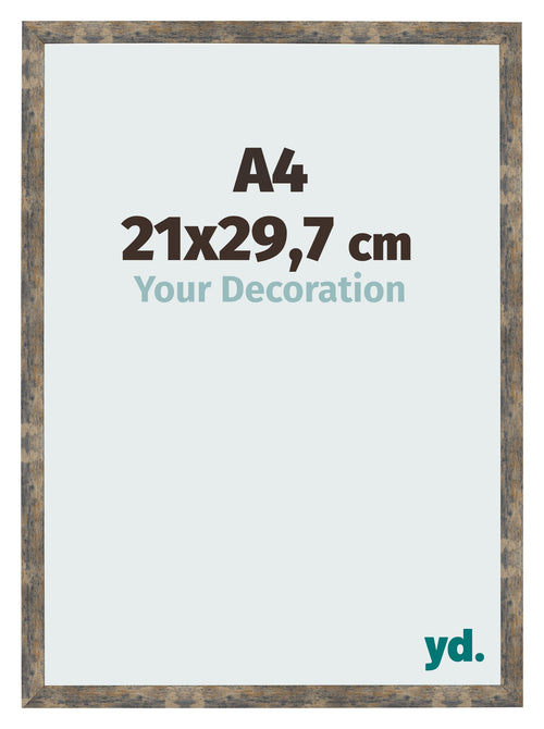 Bilderrahmen 21x29 7cm A4 Blau Gold Meliert MDF Bologna Vorne Messe | Yourdecoration.at
