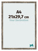 Bilderrahmen 21x29 7cm A4 Blau Gold Meliert MDF Bologna Vorne Messe | Yourdecoration.at