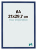 Bilderrahmen 21x29 7cm A4 Dunkelblau Gewischt MDF Bologna Vorne Messe | Yourdecoration.at
