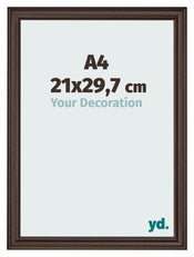 Bilderrahmen 21x29 7cm A4 Eiche Dunkel MDF Lazio Vorne Messe | Yourdecoration.at