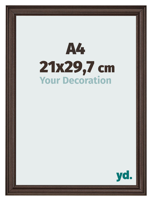 Bilderrahmen 21x29 7cm A4 Eiche Dunkel MDF Lazio Vorne Messe | Yourdecoration.at