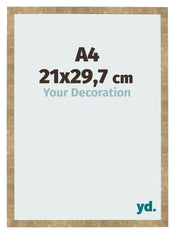 Bilderrahmen 21x29 7cm A4 Gold Antik MDF Bologna Vorne Messe | Yourdecoration.at