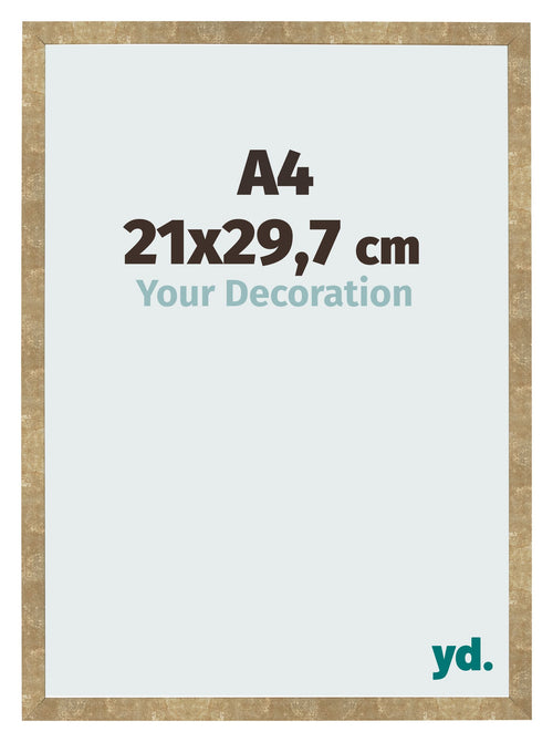 Bilderrahmen 21x29 7cm A4 Gold Antik MDF Bologna Vorne Messe | Yourdecoration.at