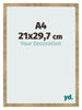 Bilderrahmen 21x29 7cm A4 Gold Antik MDF Bologna Vorne Messe | Yourdecoration.at
