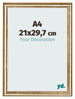 Bilderrahmen 21x29 7cm A4 Gold Antik MDF Lazio Vorne Messe | Yourdecoration.at