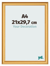 Bilderrahmen 21x29 7cm A4 Gold Matt MDF Lazio Vorne Messe | Yourdecoration.at