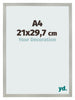 Bilderrahmen 21x29 7cm A4 Silber Matt MDF Bologna Vorne Messe | Yourdecoration.at