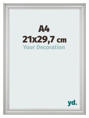 Bilderrahmen 21x29 7cm A4 Silber Matt MDF Lazio Vorne Messe | Yourdecoration.at