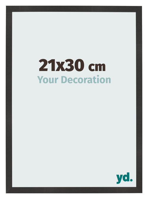 Bilderrahmen 21x30 cm Schwarz Matt MDF Bologna Vorne Messe | Yourdecoration.at