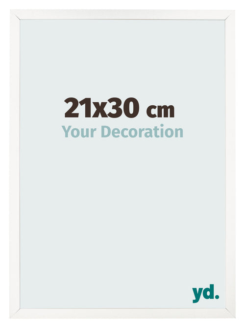 Bilderrahmen 21x30 cm Weiss Hochglanz MDF Bologna Vorne Messe | Yourdecoration.at