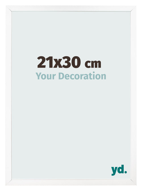 Bilderrahmen 21x30 cm Weiss Matt MDF Bologna Vorne Messe | Yourdecoration.at