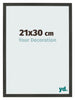 Bilderrahmen 21x30cm Antrazit MDF Bologna Vorne Messe | Yourdecoration.at