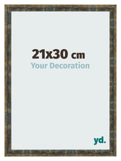 Bilderrahmen 21x30cm Blau Gold Meliert MDF Pisa Vorne Messe | Yourdecoration.at