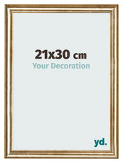 Bilderrahmen 21x30cm Gold Antik MDF Lazio Vorne Messe | Yourdecoration.at