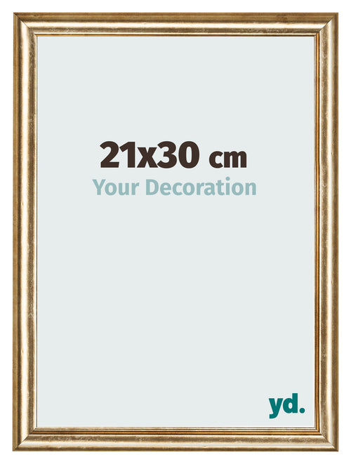 Bilderrahmen 21x30cm Gold Antik MDF Lazio Vorne Messe | Yourdecoration.at