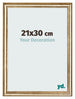 Bilderrahmen 21x30cm Gold Antik MDF Lazio Vorne Messe | Yourdecoration.at