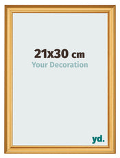 Bilderrahmen 21x30cm Gold Matt MDF Lazio Vorne Messe | Yourdecoration.at