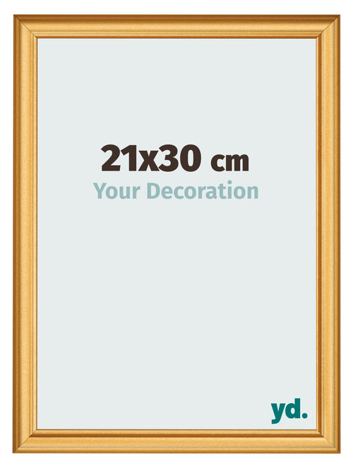 Bilderrahmen 21x30cm Gold Matt MDF Lazio Vorne Messe | Yourdecoration.at