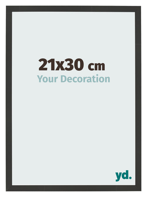 Bilderrahmen 21x30cm Schwarz Gemasert MDF Bologna Vorne Messe | Yourdecoration.at