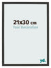 Bilderrahmen 21x30cm Schwarz Gemasert MDF Bologna Vorne Messe | Yourdecoration.at