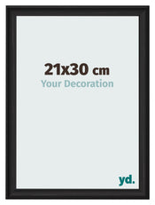Bilderrahmen 21x30cm Schwarz Gemasert MDF Lazio Vorne Messe | Yourdecoration.at