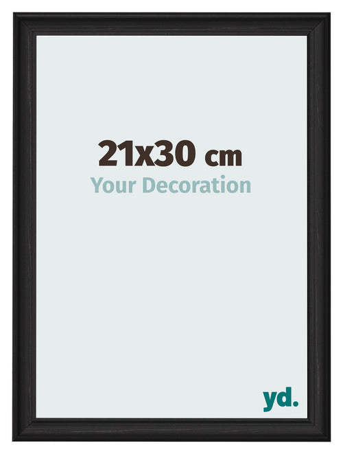 Bilderrahmen 21x30cm Schwarz Gemasert MDF Lazio Vorne Messe | Yourdecoration.at