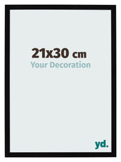 Bilderrahmen 21x30cm Schwarz Hochglanz MDF Bologna Vorne Messe | Yourdecoration.at