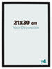 Bilderrahmen 21x30cm Schwarz Hochglanz MDF Bologna Vorne Messe | Yourdecoration.at
