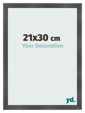 Bilderrahmen 21x30cm Schwarz Silber Poliert MDF Pisa Vorne Messe | Yourdecoration.at