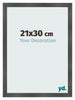 Bilderrahmen 21x30cm Schwarz Silber Poliert MDF Pisa Vorne Messe | Yourdecoration.at