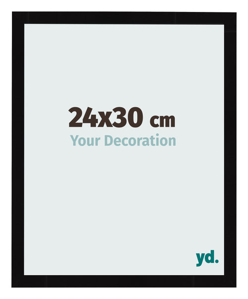Bilderrahmen 24x30cm Schwarz Hochglanz MDF Bologna Vorne Messe | Yourdecoration.at
