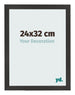 Bilderrahmen 24x32 cm Schwarz Matt MDF Bologna Vorne Messe | Yourdecoration.at