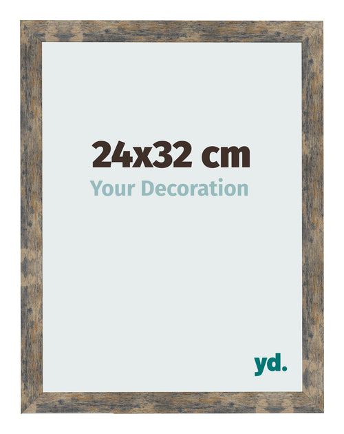 Bilderrahmen 24x32cm Blau Gold Meliert MDF Bologna Vorne Messe | Yourdecoration.at