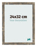 Bilderrahmen 24x32cm Blau Gold Meliert MDF Bologna Vorne Messe | Yourdecoration.at