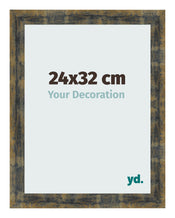 Bilderrahmen 24x32cm Blau Gold Meliert MDF Pisa Vorne Messe | Yourdecoration.at