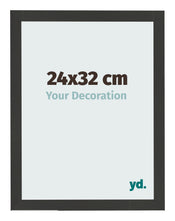 Bilderrahmen 24x32cm Schwarz Gemasert MDF Bologna Vorne Messe | Yourdecoration.at