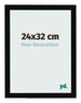Bilderrahmen 24x32cm Schwarz Hochglanz MDF Bologna Vorne Messe | Yourdecoration.at