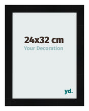 Bilderrahmen 24x32cm Schwarz Silber Poliert MDF Pisa Vorne Messe | Yourdecoration.at