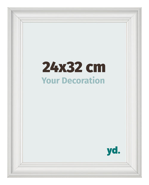 Bilderrahmen 24x32cm Weiss Gewischt MDF Lazio Vorne Messe | Yourdecoration.at