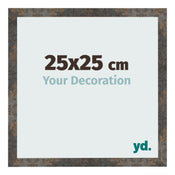Bilderrahmen 25x25 cm Oxidiertes Metall MDF Bologna Vorne Messe | Yourdecoration.at