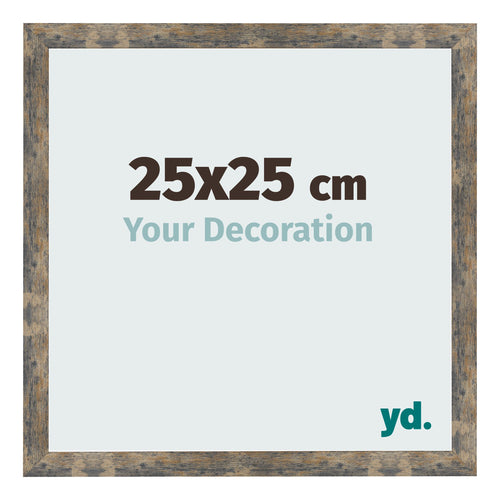 Bilderrahmen 25x25cm Blau Gold Meliert MDF Bologna Vorne Messe | Yourdecoration.at